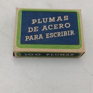 Caja plumillas de acero para escribir.